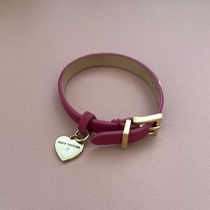 Juicy Couture Pink Bracelet with Gold Heart Charm